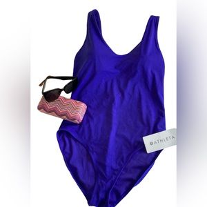 Athleta Seychelles one-piece swimsuit, size M, in Yacht Blue ( purple )